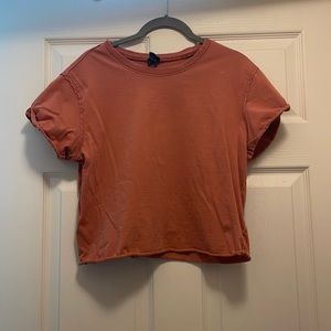 Burnt orange crop top tee